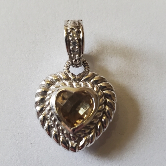 Judith Ripka Jewelry - Judith Ripka Silver Heart Pendant with Champagne Stone